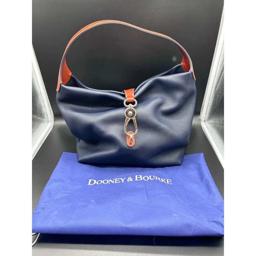 Dooney & Bourke Pebble Grain Lock Blue Shoulder Bag Purse Handbag Dust Bog‎ EUC